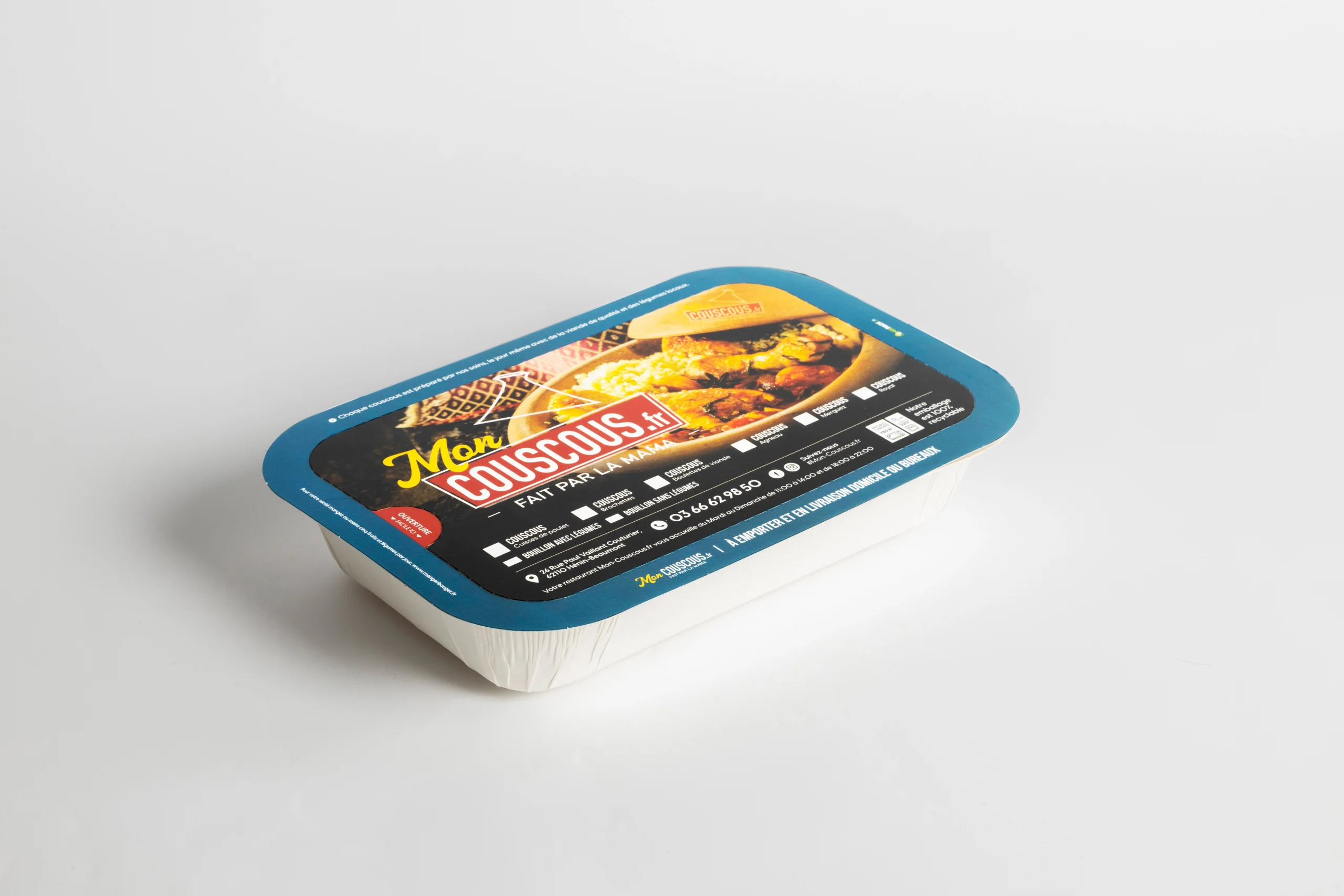 barquette alimentaire operculable pour four, emballage alimentaire prêt-à-chauffer, plateau repas scellé pour plats cuisinés, packaging alimentaire micro-ondable avec impression personnalisée
